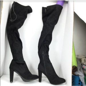 Wild Diva Women's Over The Knee High Heel Boots Black Size 8